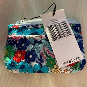 Vera Bradley Coin Purse, Far Out Floral quilted NWT